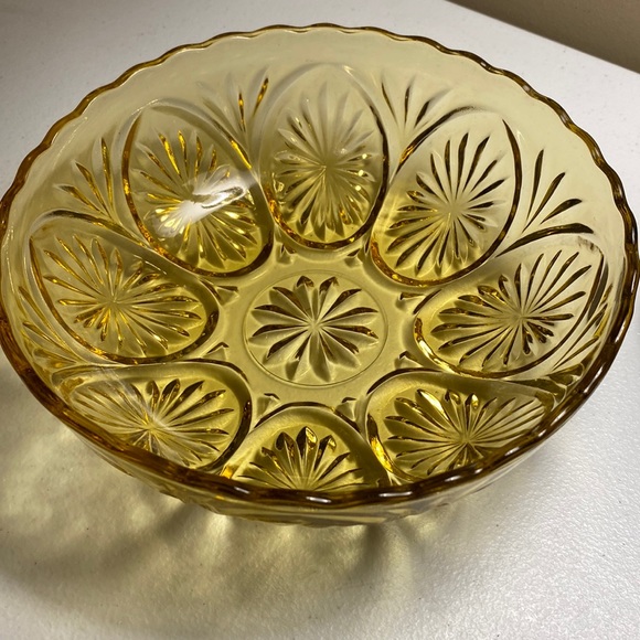 Vintage Amber Glass Bowl